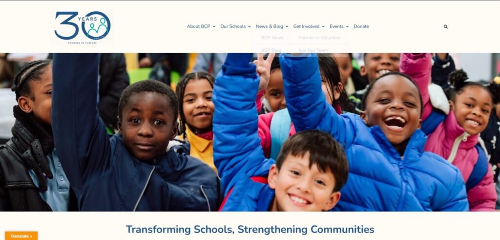 BCP Website Homepage